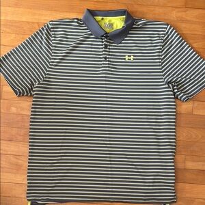 Under Armour Yellow and Gray Polo Shirt with Classic Design